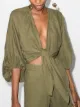 Image 2 of Adriana Degreas front tie fastening cropped blouse