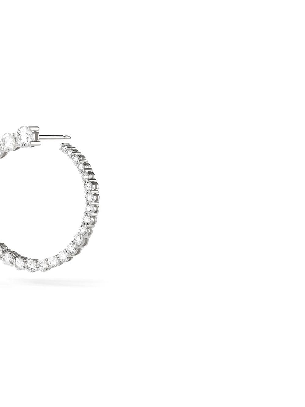 Shop Melissa Kaye 18kt White Gold And Diamond Aria Hoop Earrings In Silver