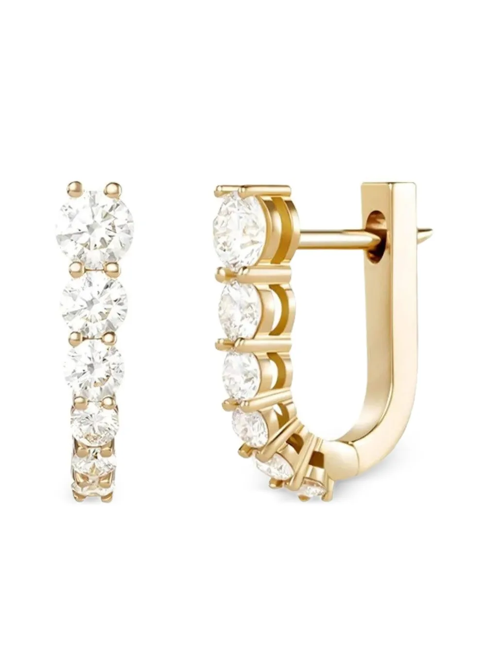 Melissa Kaye 18kt yellow gold Aria diamond hoop earrings - ゴールドトーン Melissa Kaye 18kt yellow gold Aria diamond hoop earrings - ゴールドトーン
