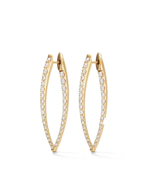 Melissa Kaye 18kt Yellow Gold and Diamond Cristina Large Earrings