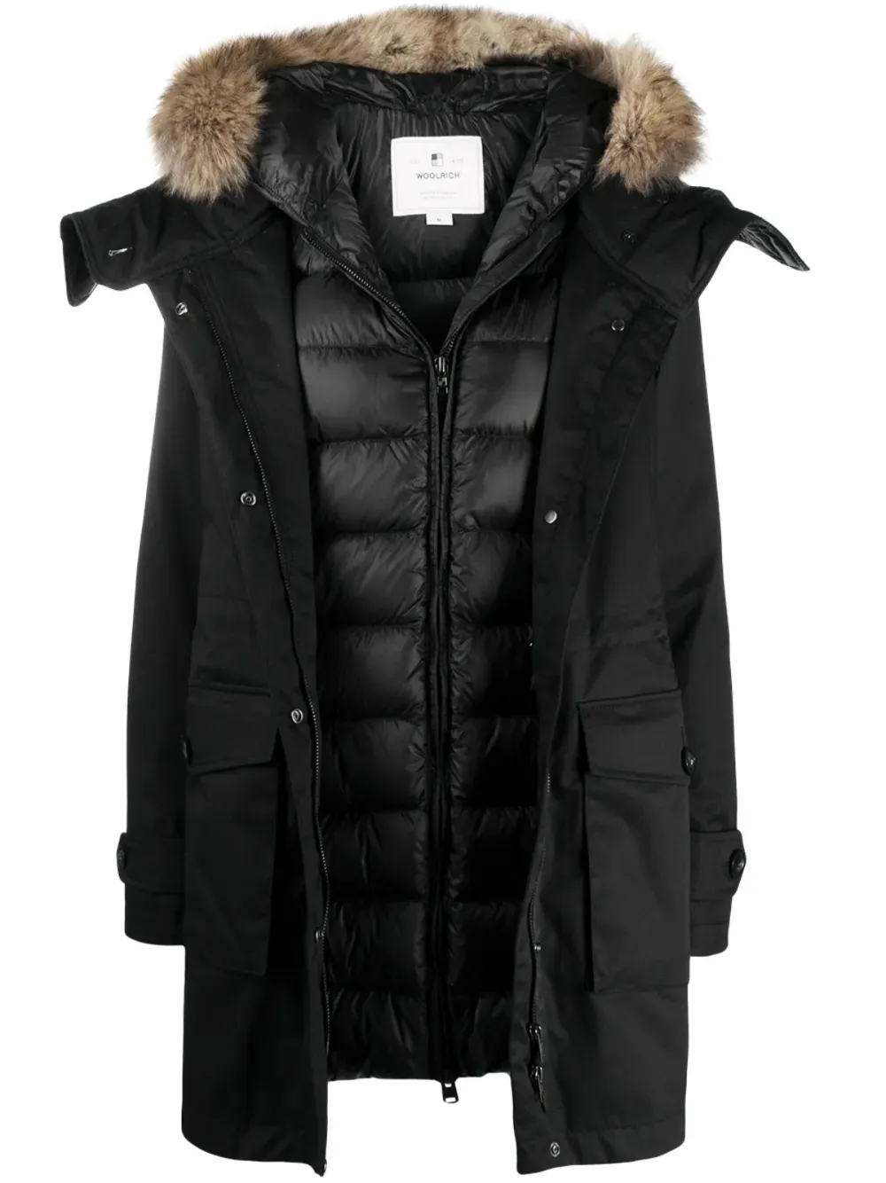 Woolrich faux-fur trimmed hood puffer coat | Black | Image 1