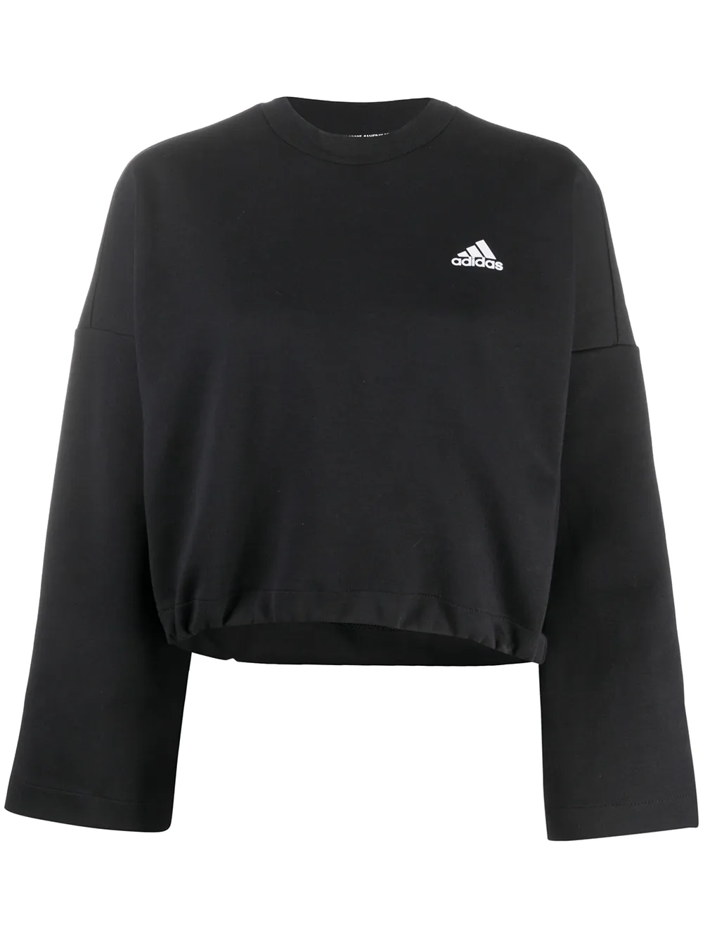 adidas Felpa crop con bande a 3 righe - Nero