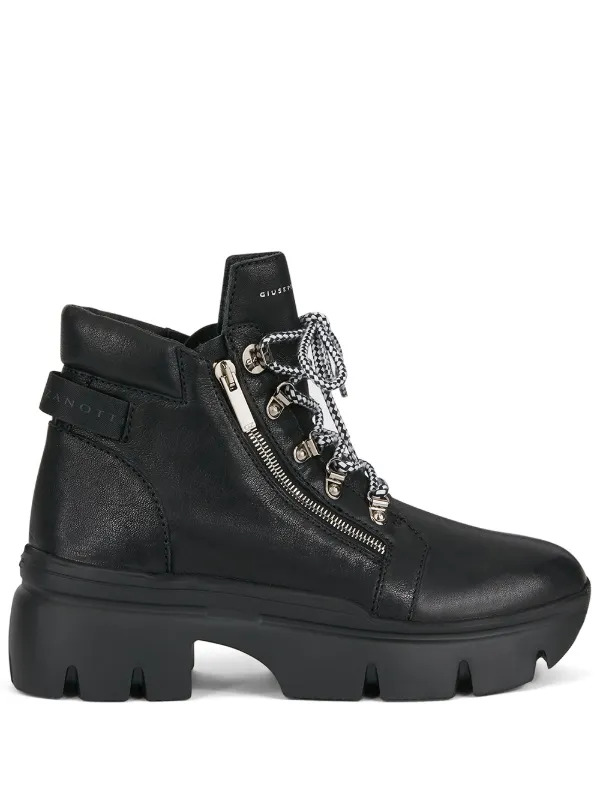 giuseppe zanotti chunky sole combat boots