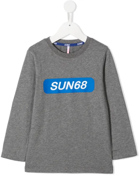 SUN68 KIDS logo-print crew neck Tee