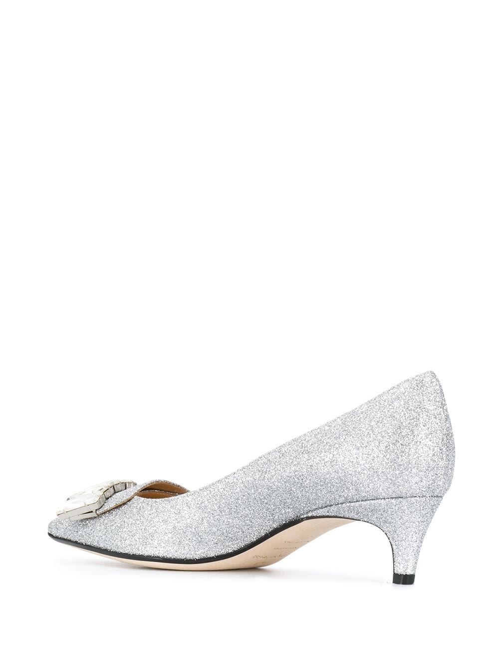 Shop Sergio Rossi Embellished Pointed Pumps In Silver