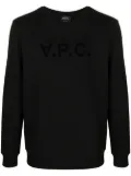 A.P.C. logo-print crew neck sweatshirt - Black