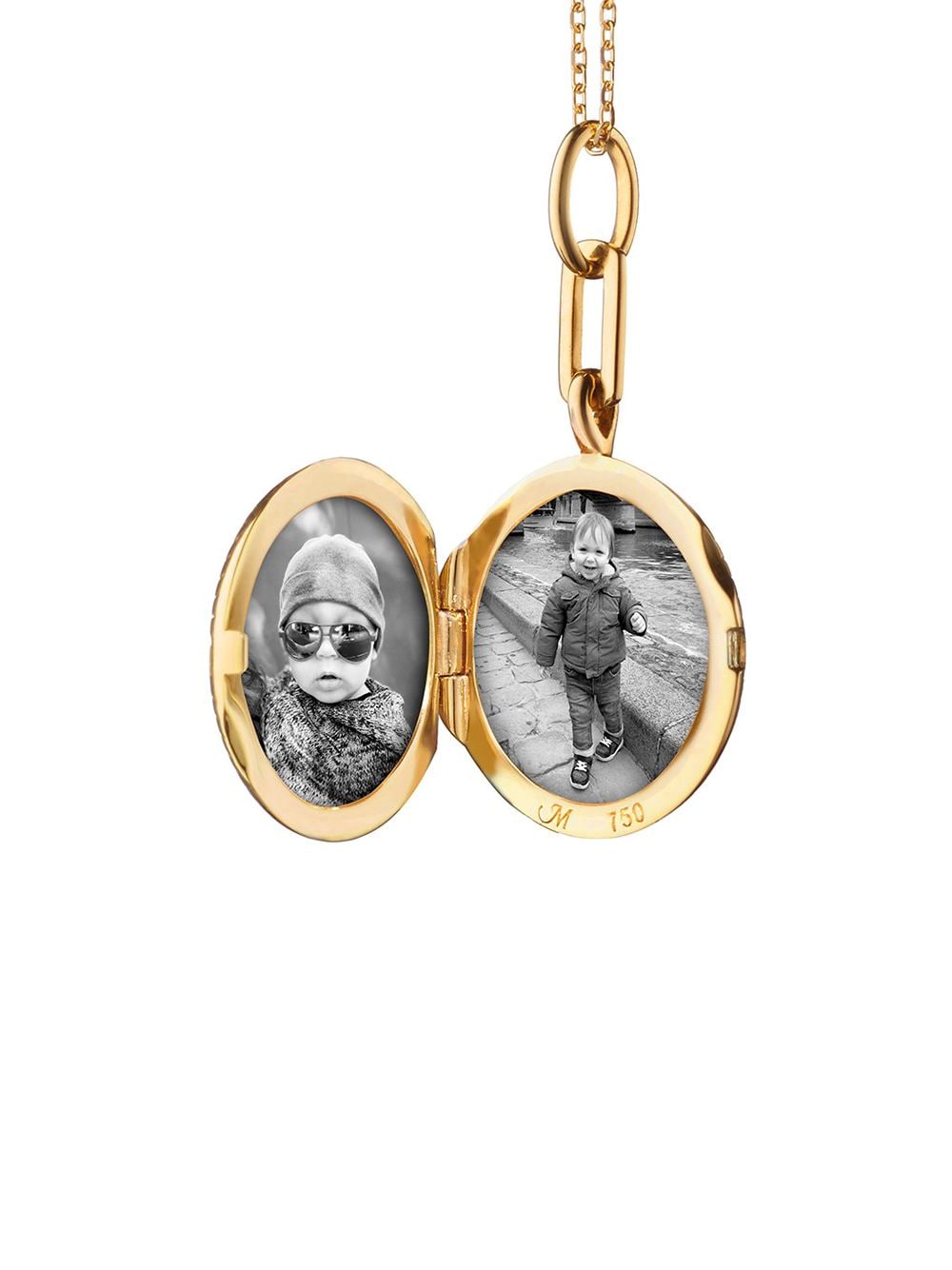 фото Monica rich kosann колье round travel compass locket из золота с бриллиантами