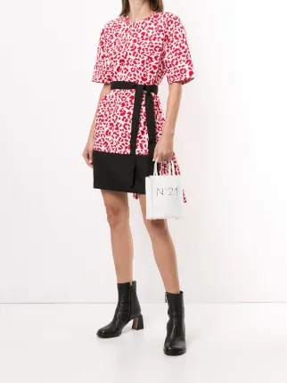 leopard-print belted T-shirt dress展示图