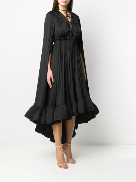 long ruffle gown