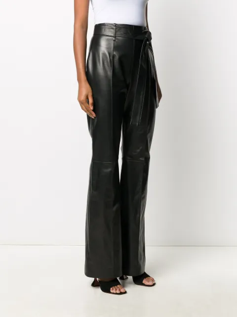 topshop flared leather trousers