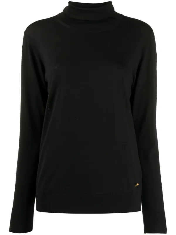 black roll neck knit