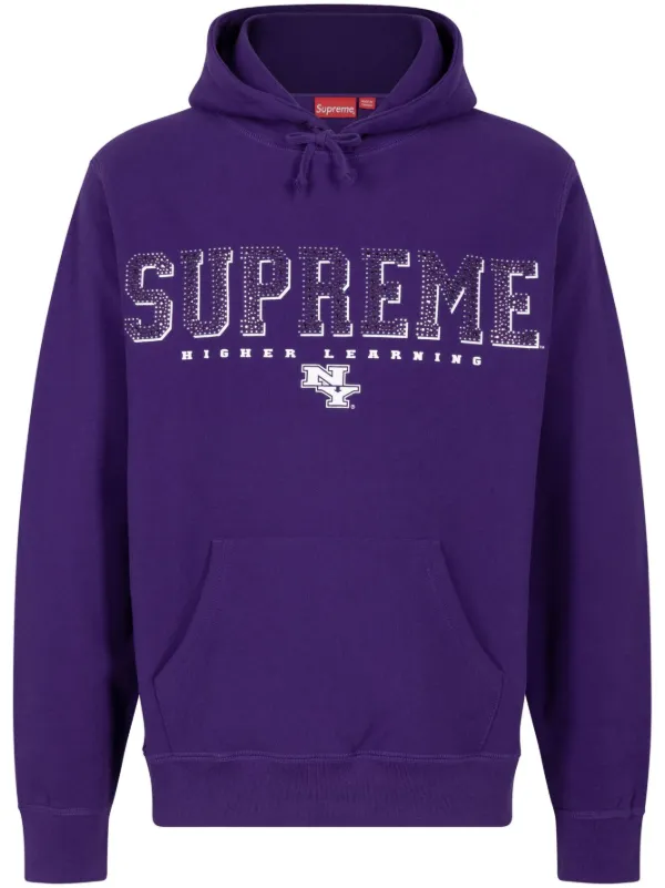 Supreme Gems Crystal embellished Hoodie Purple