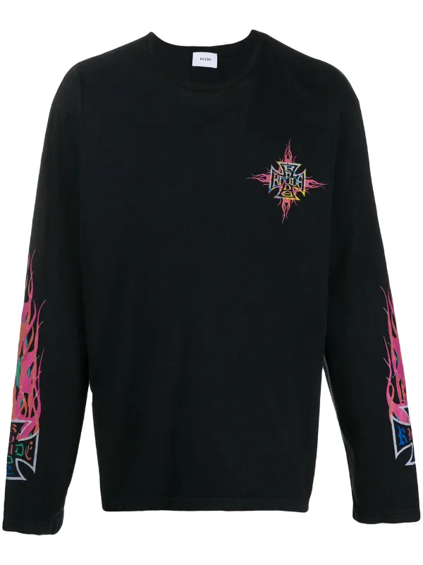 Rhude neon flame hoodie Clearance