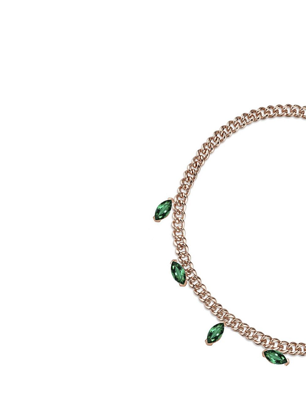 фото Shay 18kt rose gold marquise emerald drop link necklace