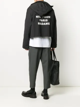 slogan-print cropped jacket展示图