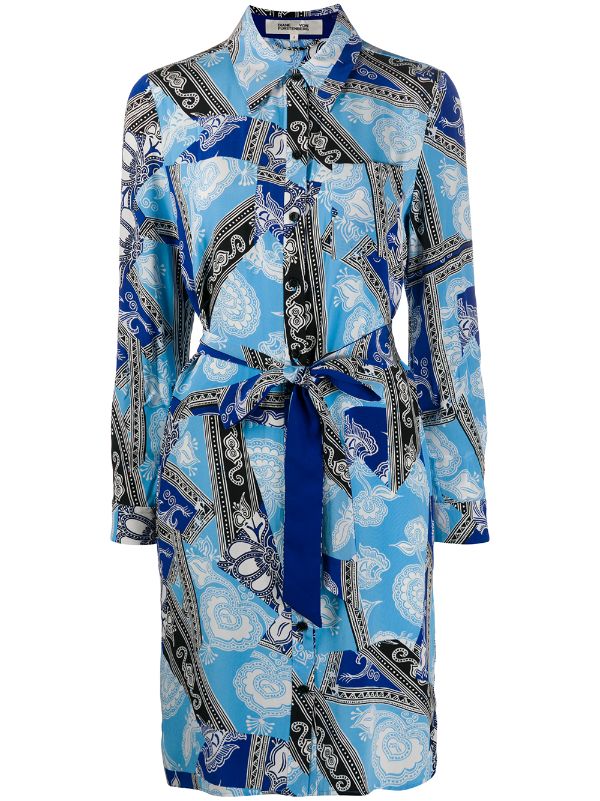 dvf silk shirt dress