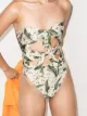 Image 2 of Adriana Degreas Muguet foliage-print bandeau swimsuit