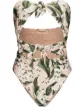 Image 1 of Adriana Degreas Muguet foliage-print bandeau swimsuit