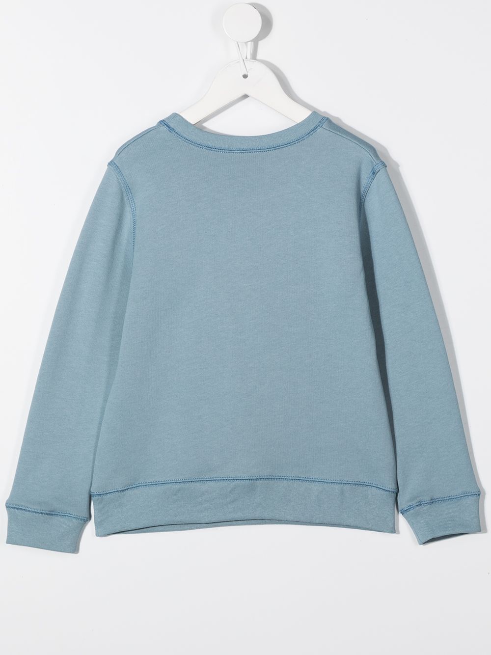 Shop Lanvin Enfant Logo Print Sweatshirt In Blue