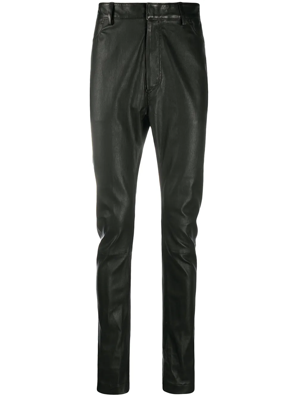 slim fit leather trousers
