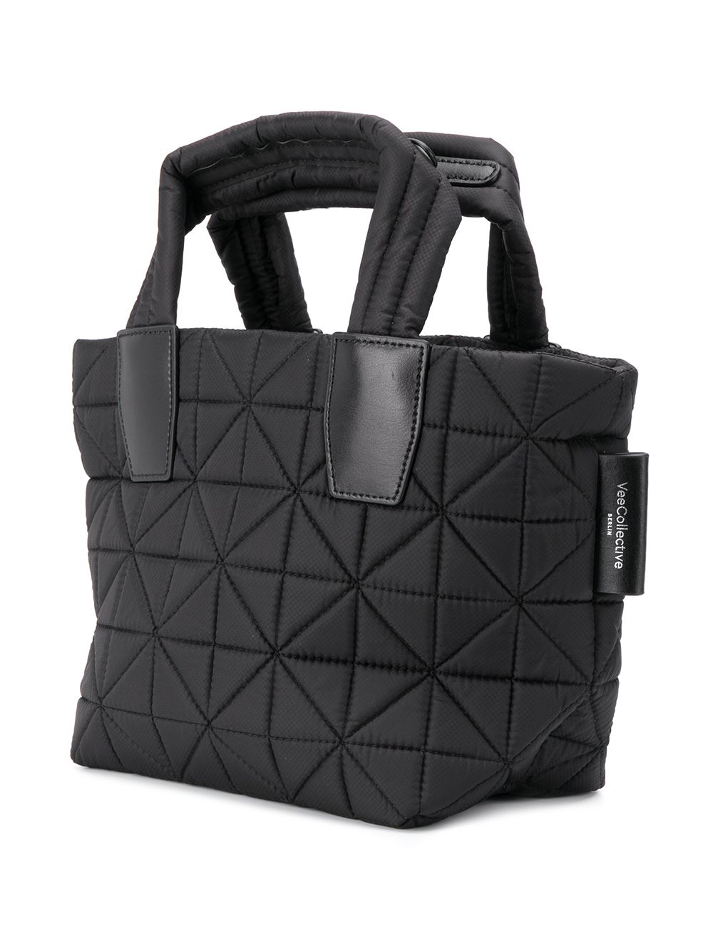 Shop Veecollective Small Quilted Tote Bag In Black