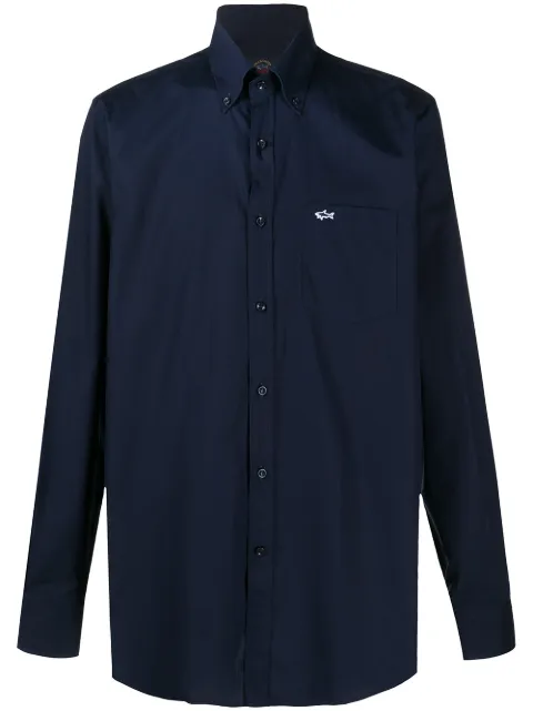 Paul & Shark logo embroidered button-down shirt 