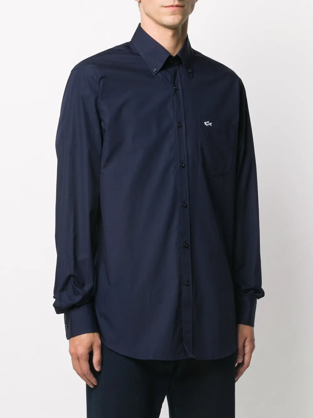 Paul & Shark Overhemd met geborduurd logo Blauw