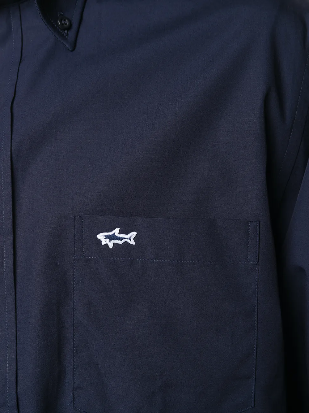 Paul & Shark Overhemd met geborduurd logo Blauw