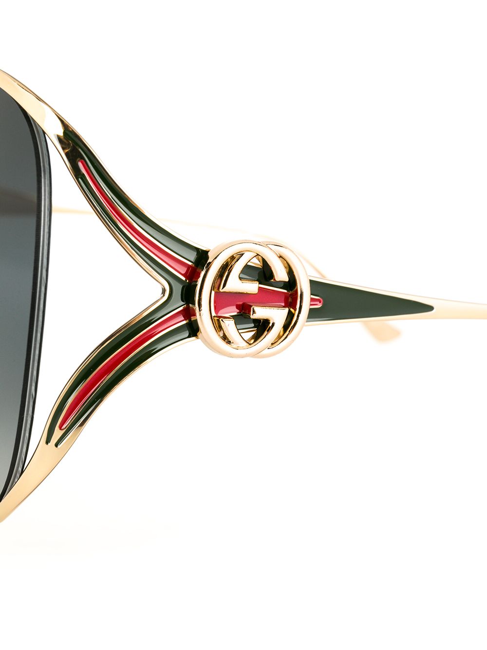 Shop Gucci Round-frame Sunglasses In 001 Gold