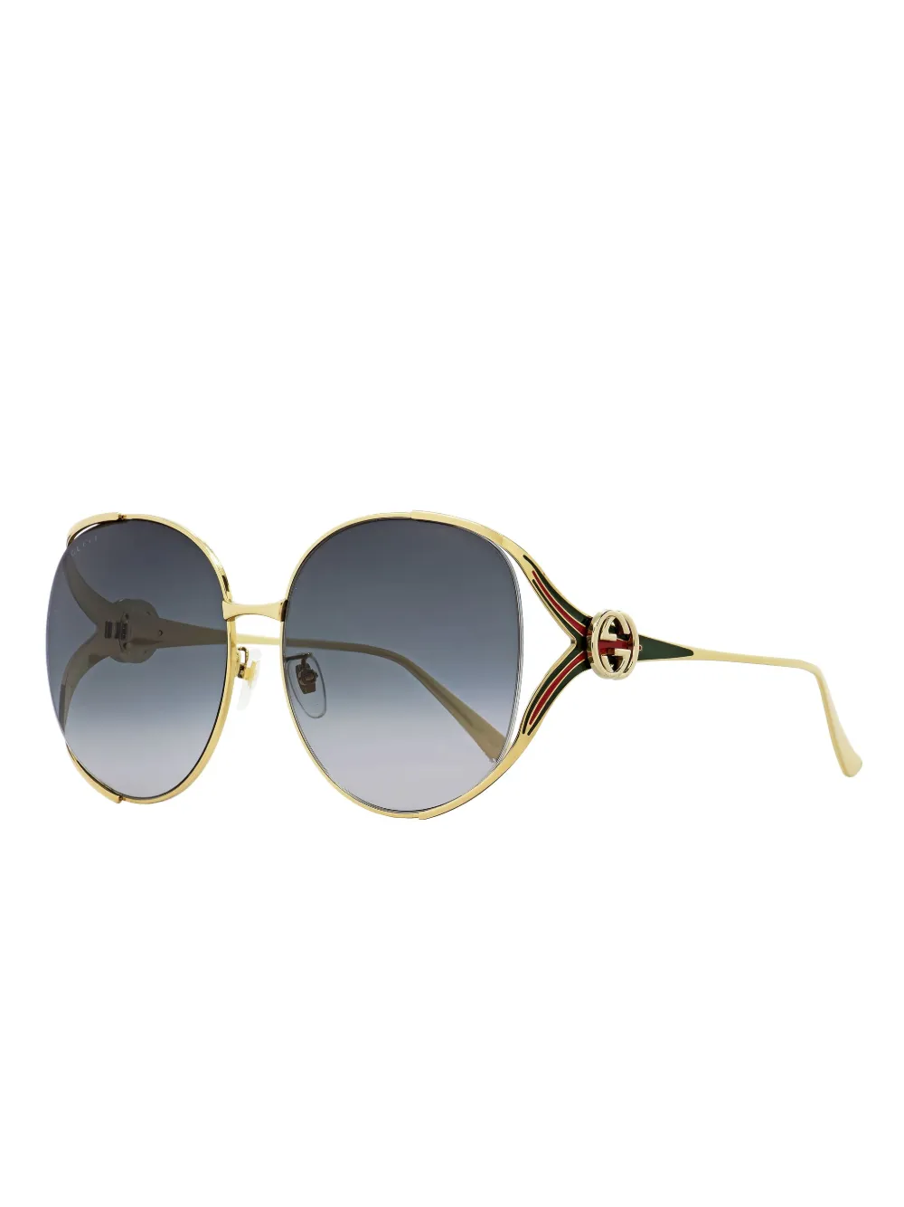 Gucci Eyewear Zonnebril met rond montuur - Goud