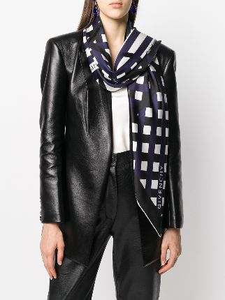 criss-cross striped print scarf展示图