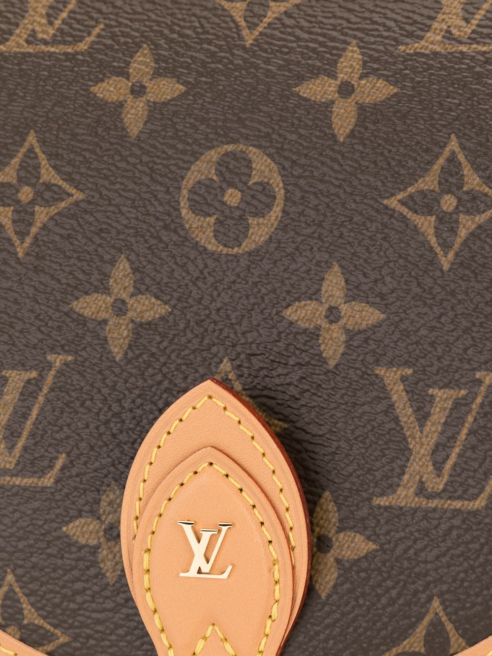 Louis Vuitton Brown, Pattern Print Monogram Tambourin