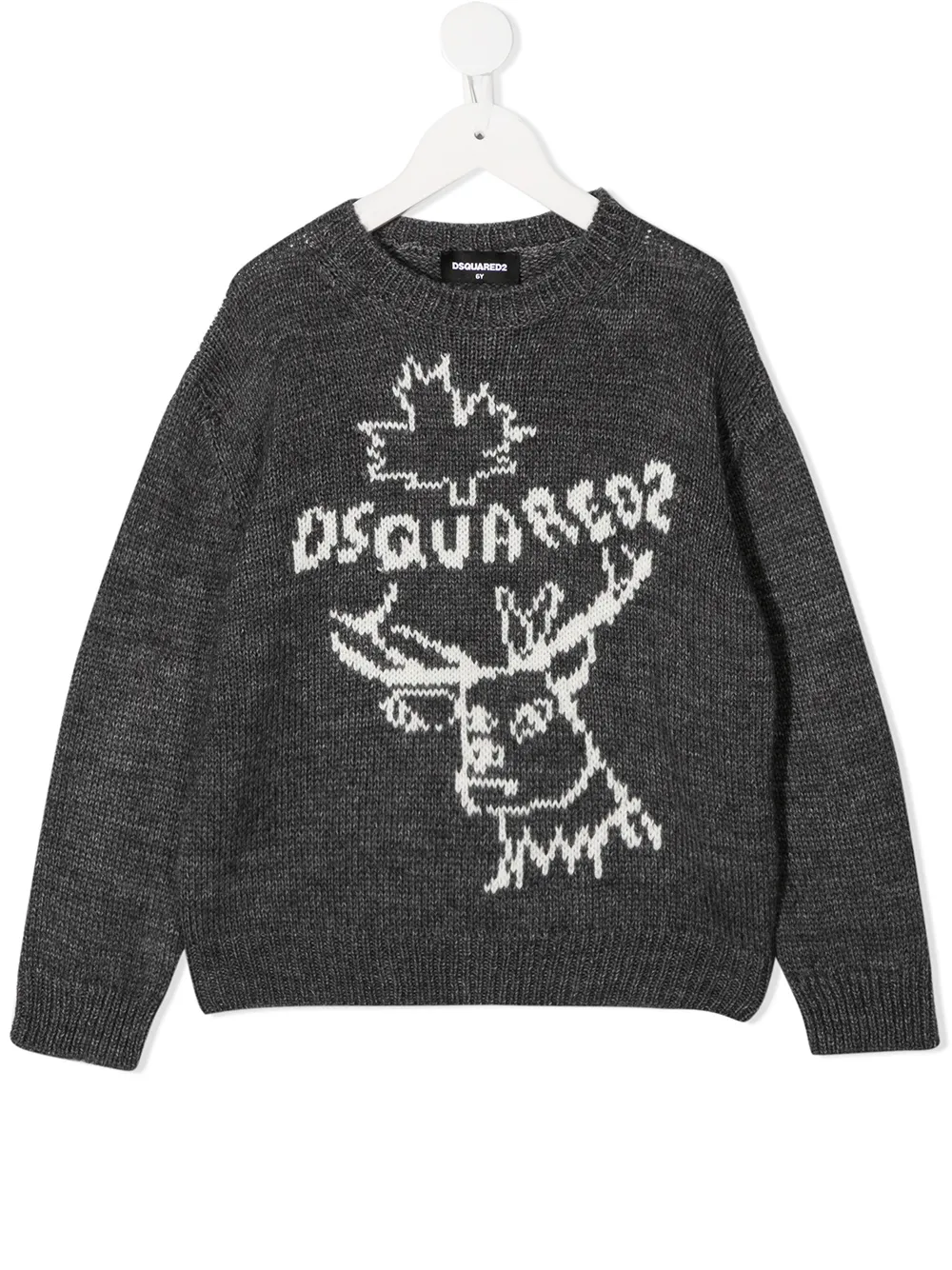 

Dsquared2 Kids reindeer crew neck jumper - Gris