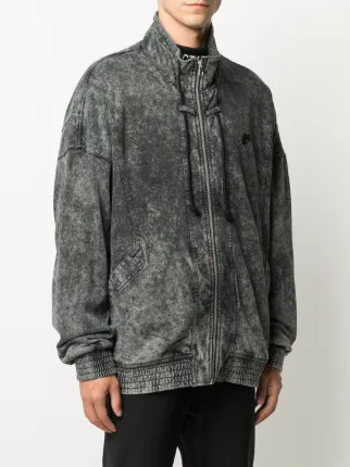 high-neck stonewashed bomber jacket展示图