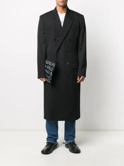Balenciaga double-breasted coat black 