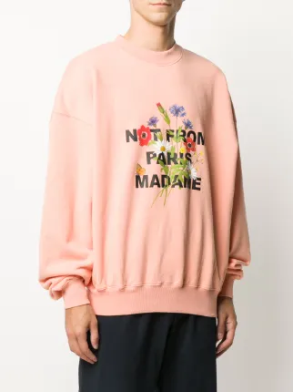 Floral Slogan cotton sweatshirt展示图