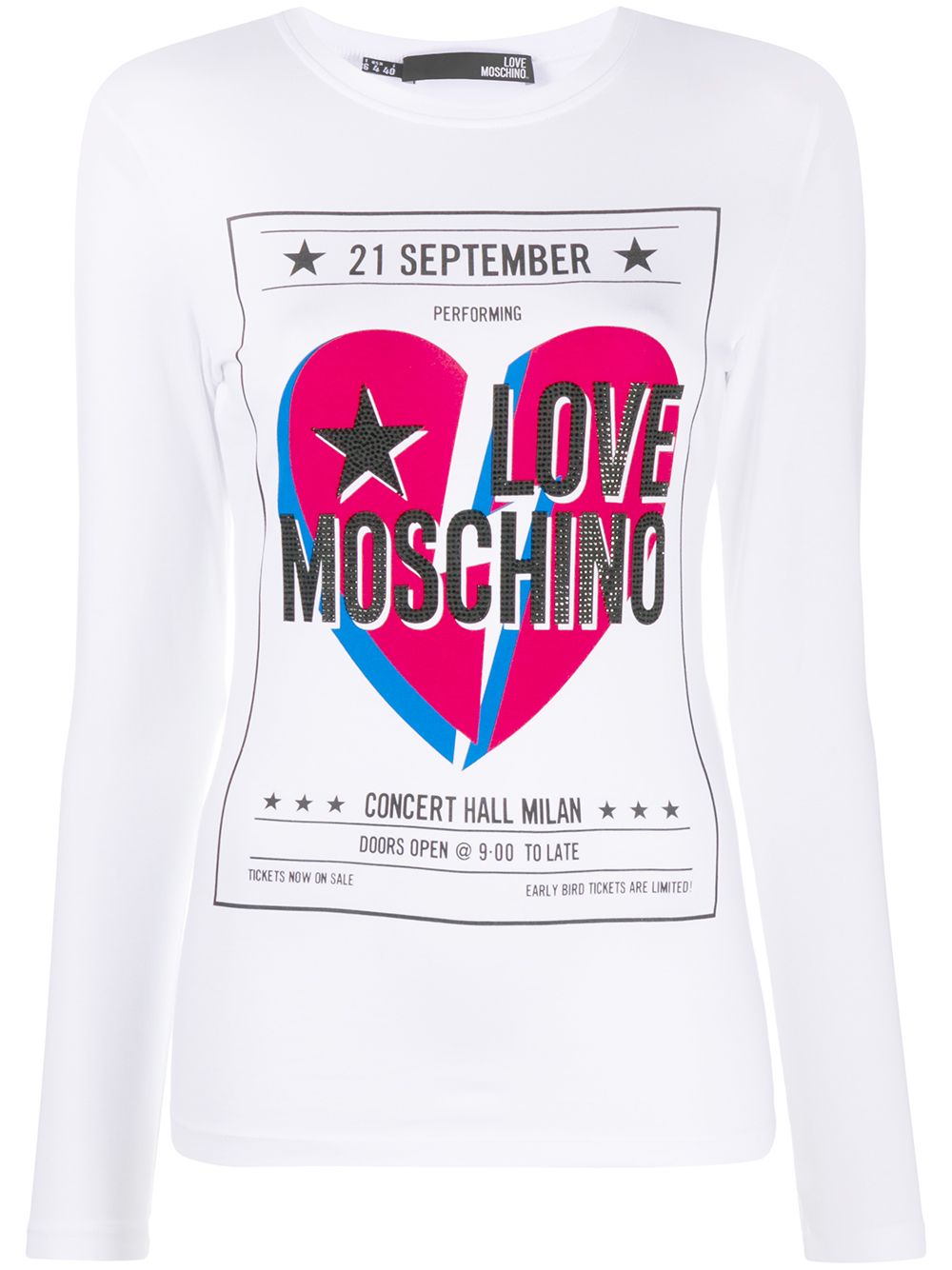 фото Love moschino футболка с кристаллами и логотипом