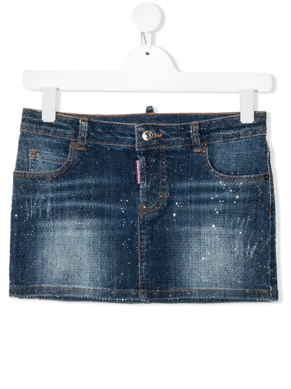 Denim skirt with rhinestones Clearance