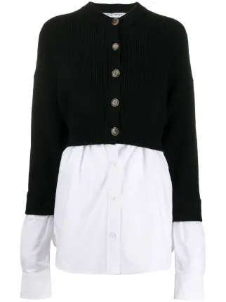 T By Alexander Wang Bi Layered Shirting Cardigan Farfetch