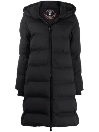 black padded midi coat