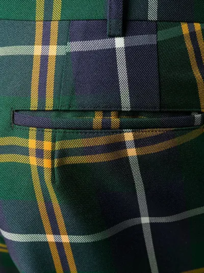 checked straight-leg trousers 