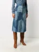 Saint Laurent patchwork denim skirt