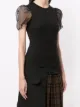 Cinq A Sept Julie organza puff-sleeve T-shirt