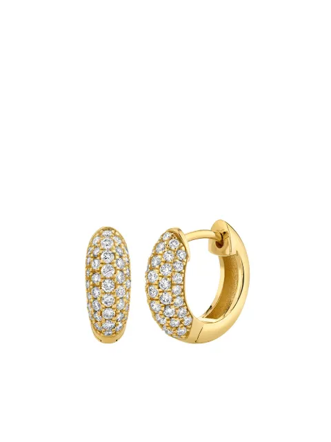 Sydney Evan 14kt yellow gold diamond pave huggies