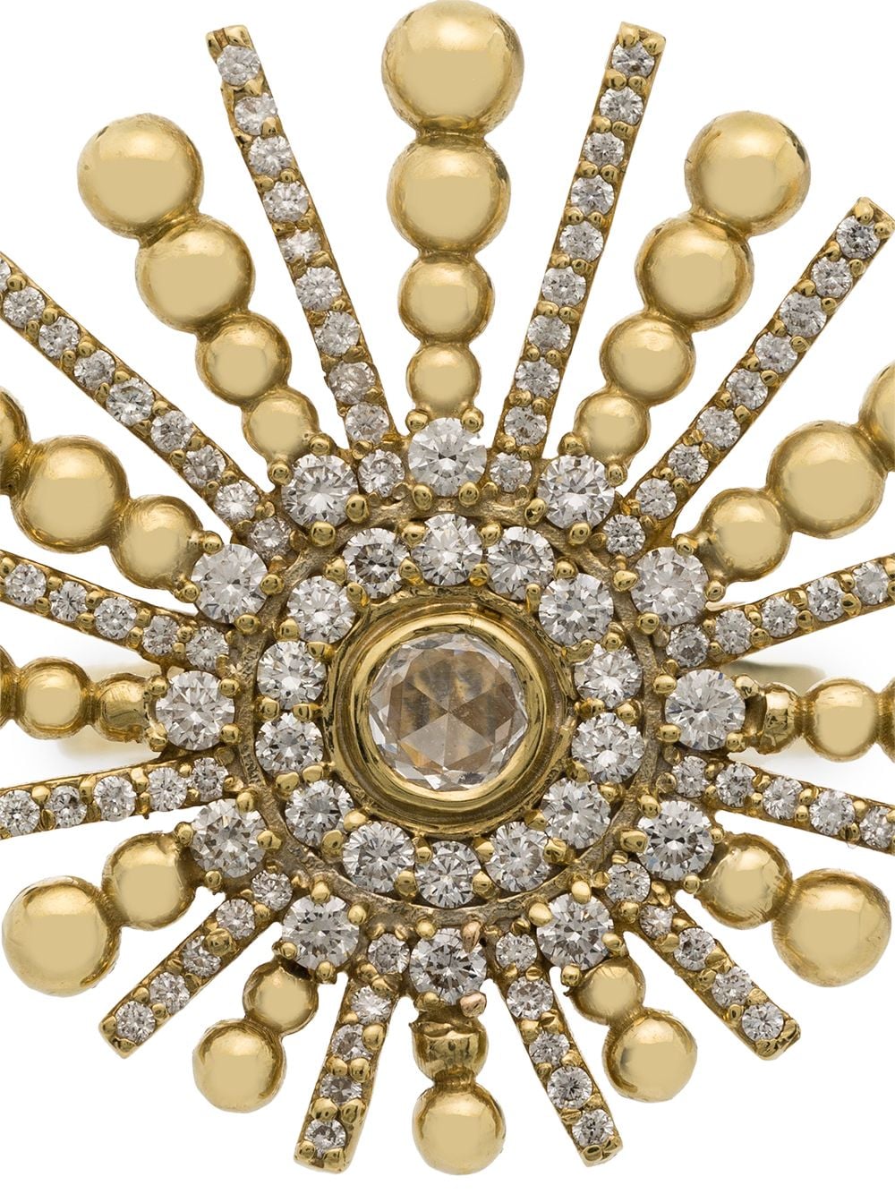 Shop Mindi Mond 18kt Yellow Gold Spoke Diamond Ring