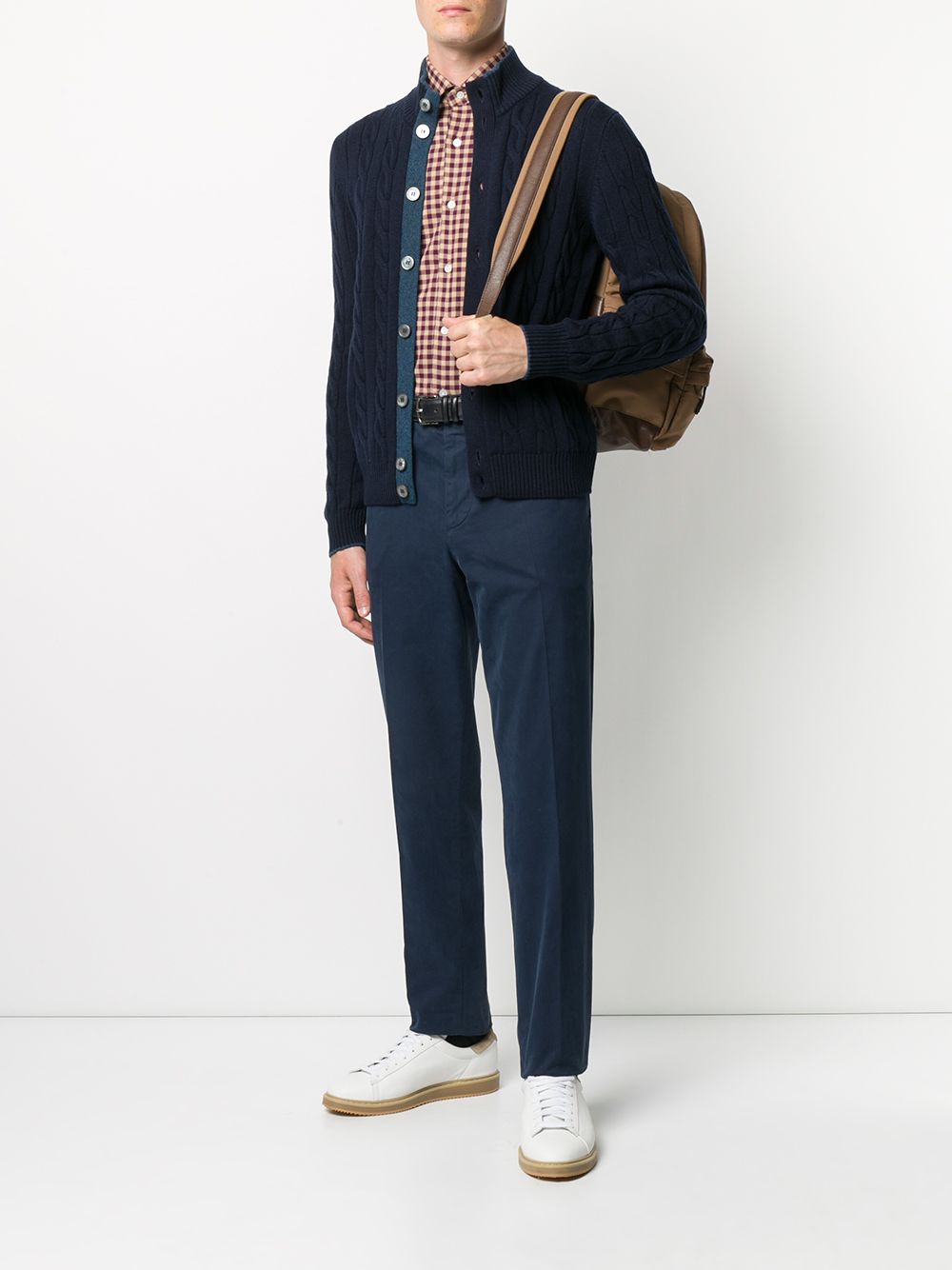 Shop Barba cable knit cardigan with Express Delivery - FARFETCH
