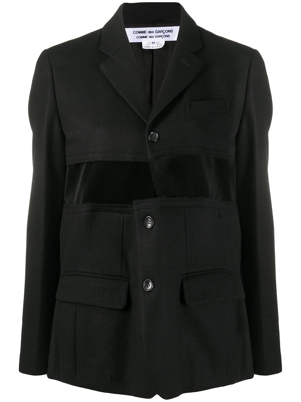 Comme Des Garçons Comme Des Garçons Panelled Single-breasted Blazer In Black