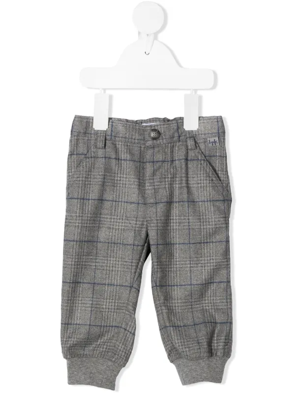 checkered slim fit trousers