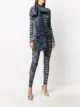 Atu Body Couture tiger print bodycon jumpsuit with oversized bow detail
