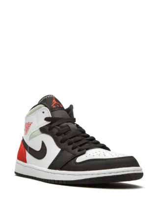air jordan 1 mid trainers white track red black igloo